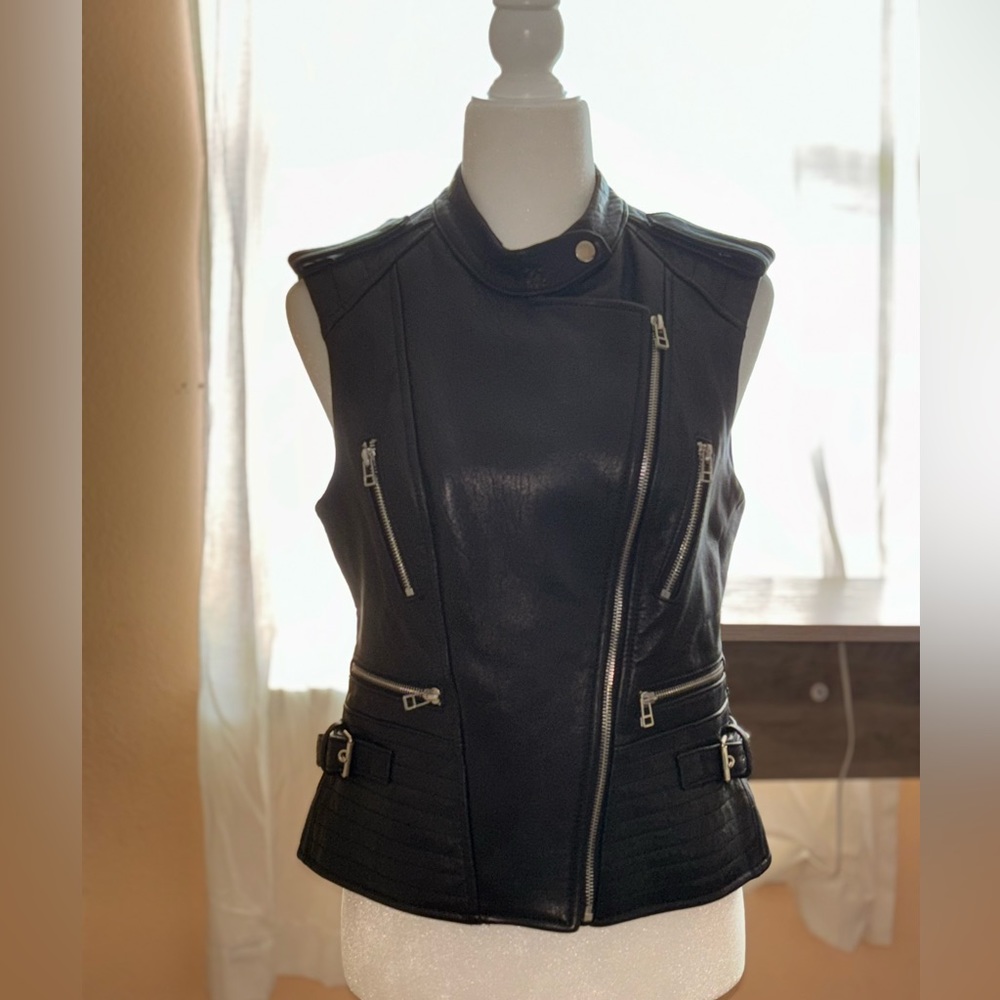 LEATHER BIKER VEST